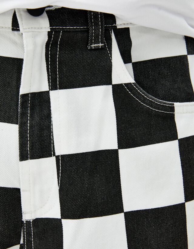 Checkered Print Jeans