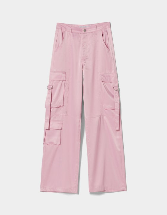 Satin Cargo Pants